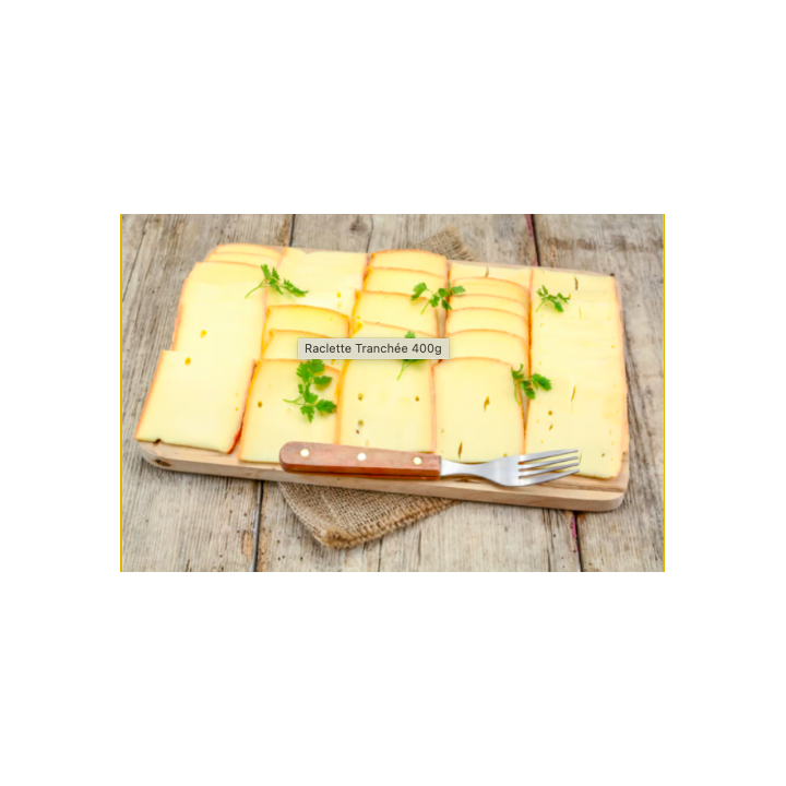Raclette tranchée 800g | Raclette artisanale | Fruitière de Fontain